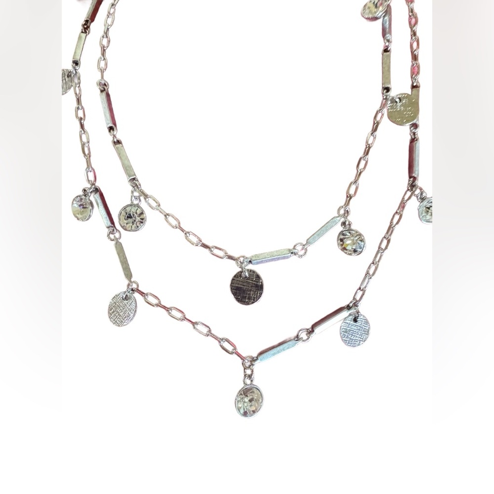 Chic Modern Crystal and Coin charm Necklace